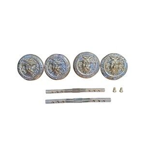 Vtg Brass Door Knobs – Old Man Winter Figural Victorian Face w/ Patina